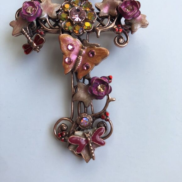 KIRKS FOLLY Mother Earth Pink Heaven Cross Pin Brooch Enhancer - Picture 3 of 9